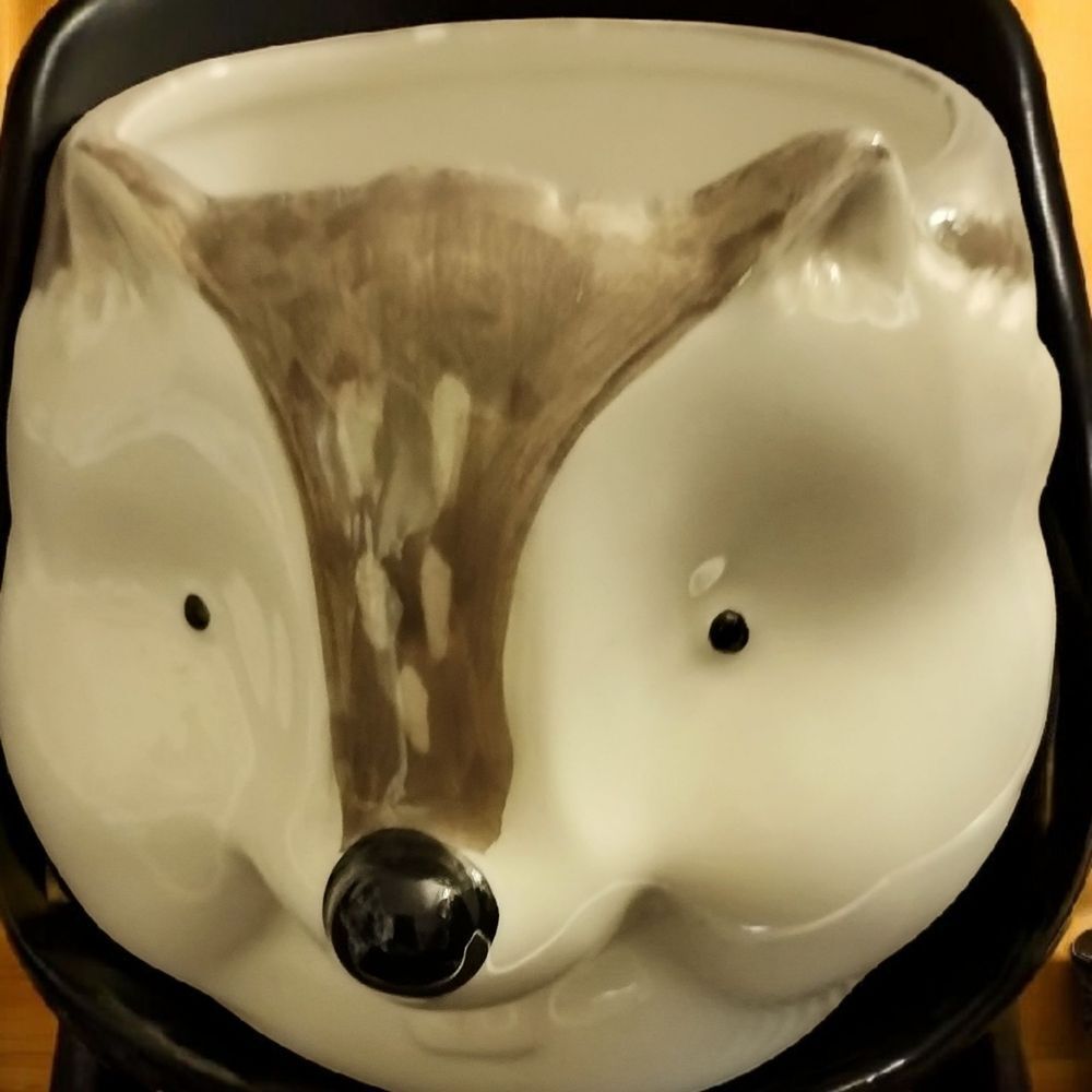 MUG/PLANTER HEDGEHOG/BADGER MUG/PLANTER by PIER 1w  Brown &  White DARLING NEW!